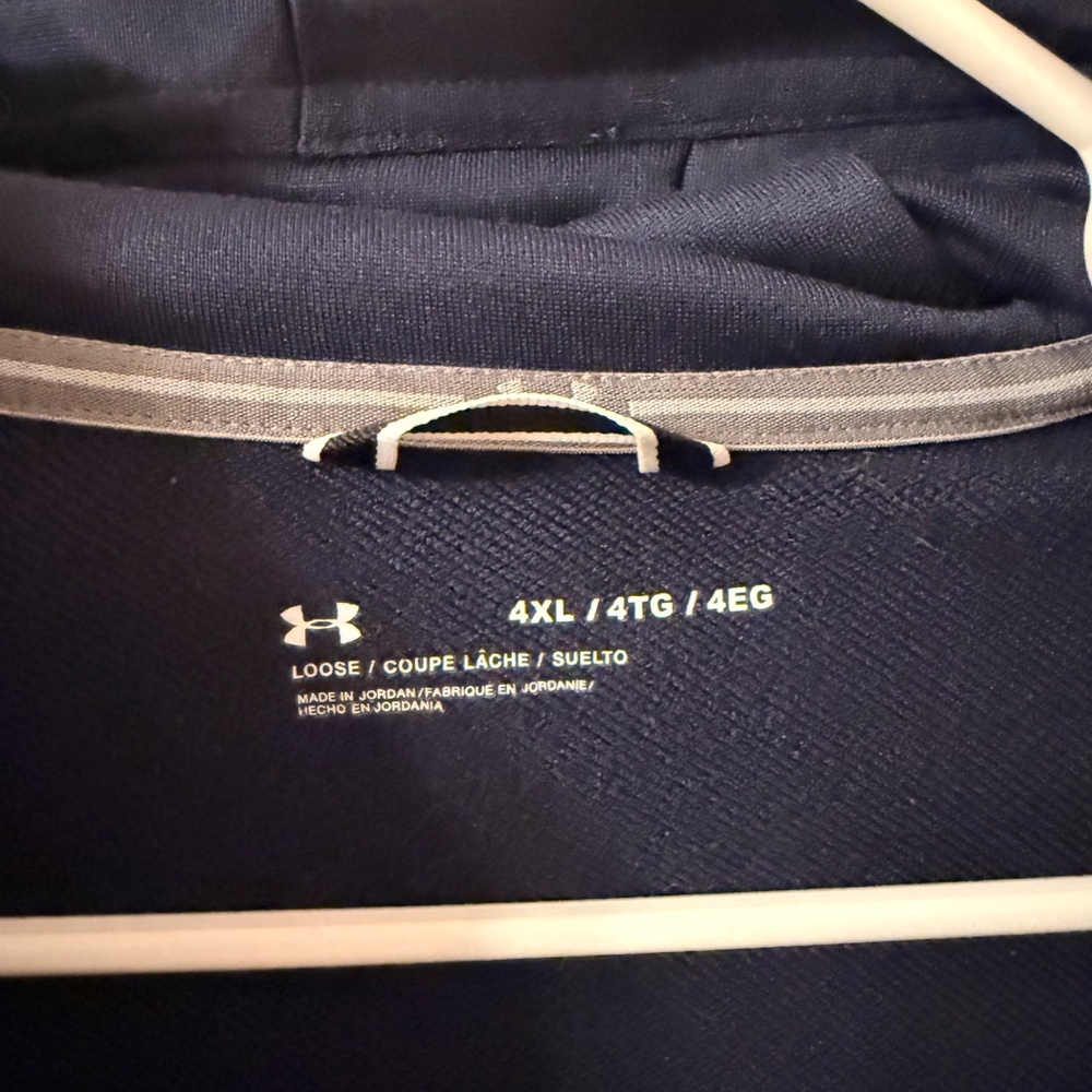 Men's Under Armour Fleece Hoodie/Anorak - 4XL - Navy Blue - Picture 2 of 3